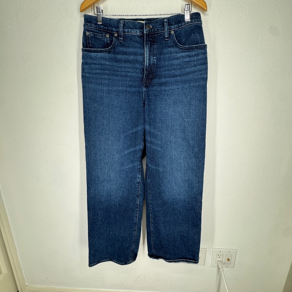 Madewell The Perfect Vintage Wide-Leg Jean Dark Wash Size 30 High Waist Rise 90s